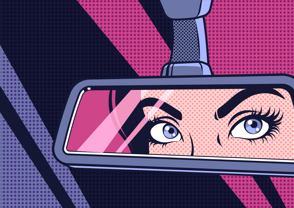put paperwork in the rear-view mirror